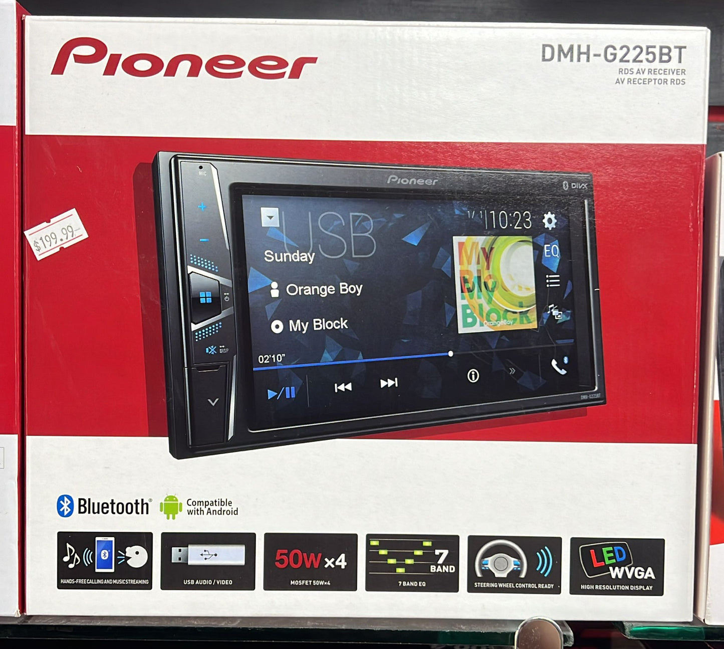 Pioneer dmh-g225bt bluethoot, aux, usb, am fm